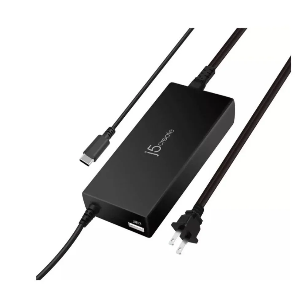 j5create 100W PD USB C Super Charger With USB A Port Black